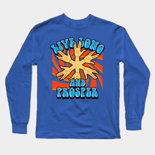 Funny Trippy Psychedelic 60's Retro Vintage Greeting Gift For Sci-fi Fans Long Sleeve T-Shirt